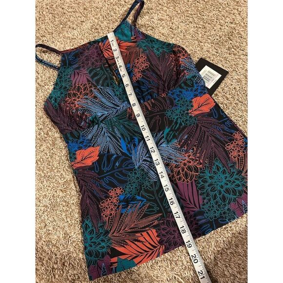 Ellen Tracy Women's Halter Swimsuit Top Size 6 Tropical Floral Print - Picture 6 of 7